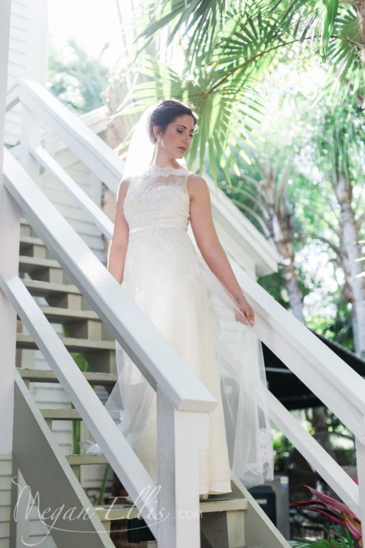 Julie & Spencer - Bride on stairs